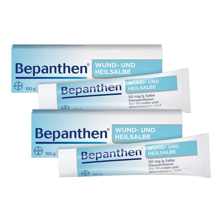 Bepanthen Wund- und Heilsalbe bei oberflächlichen Hautverletzungen, 2x100 g