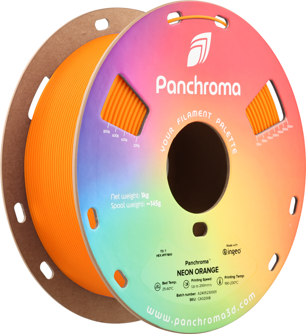 Polymaker  Panchroma™ PLA Neon Orange, 1,75 mm / 1000 g    UV reaktives Filament in Orange
