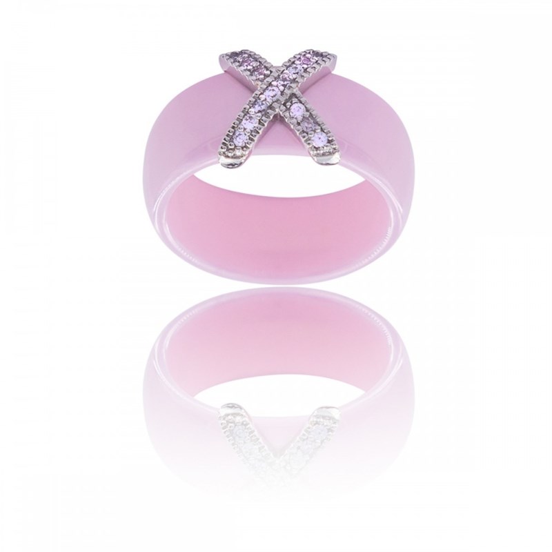 Coffret avec Bague pour Femme Céramique Ornée Zirconium