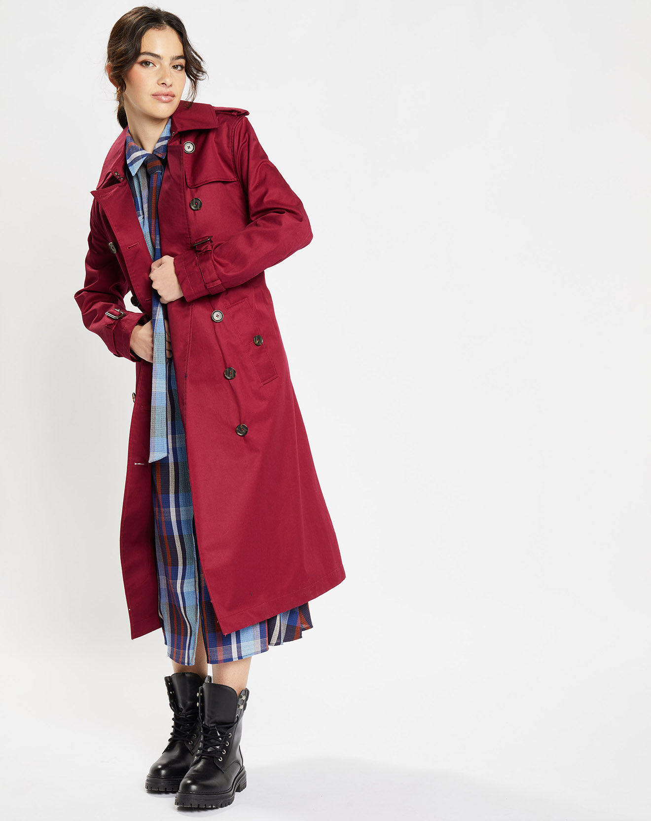 Jodhpur Imperméable trench Paxi Maxi rouge foncé