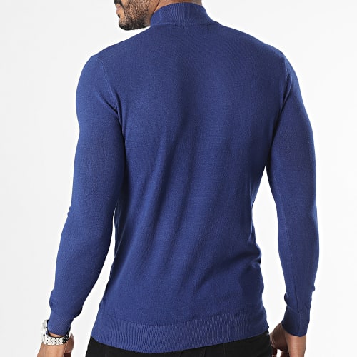 Pull Col Cheminée Bleu Roi