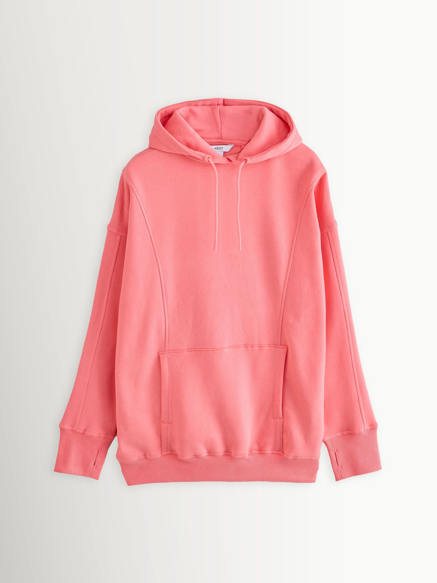 Felroze - Active Longline Overhead Hoodie met superzacht naaddetail en zakken