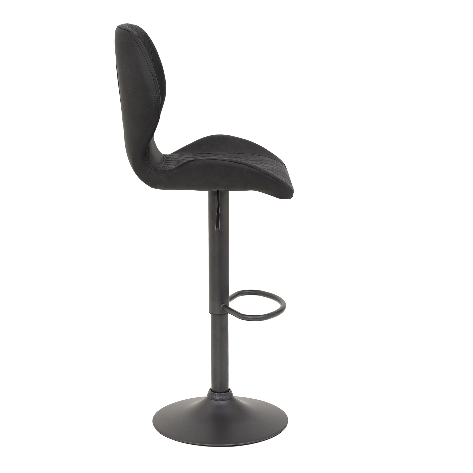 Barhocker - Vintage anthrazit-grau - Microfaser - höhenverstellbar