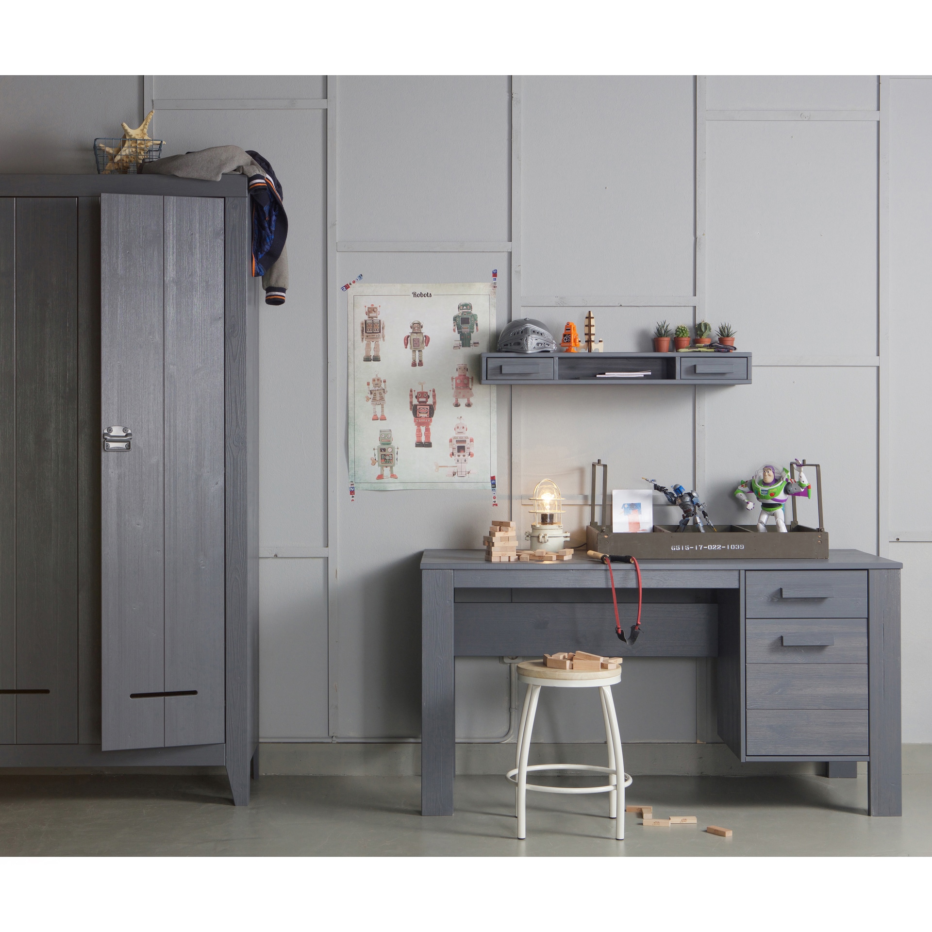 Schreibtisch DENNIS 141 x 74 cm dunkelgrau