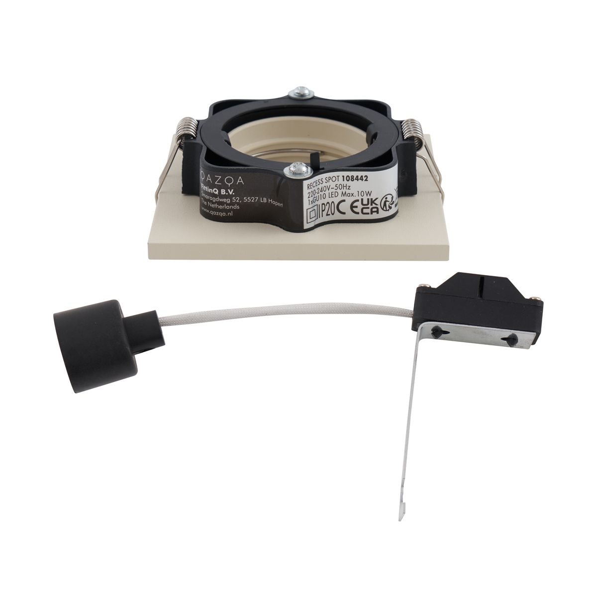Set van 6 Moderne inbouwspot beige GU10 50mm draai- en kantelbaar - Qure