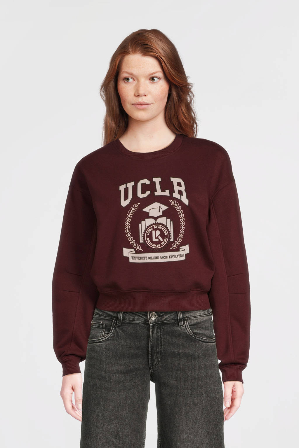 LOOXS sweater met printopdruk wijnrood