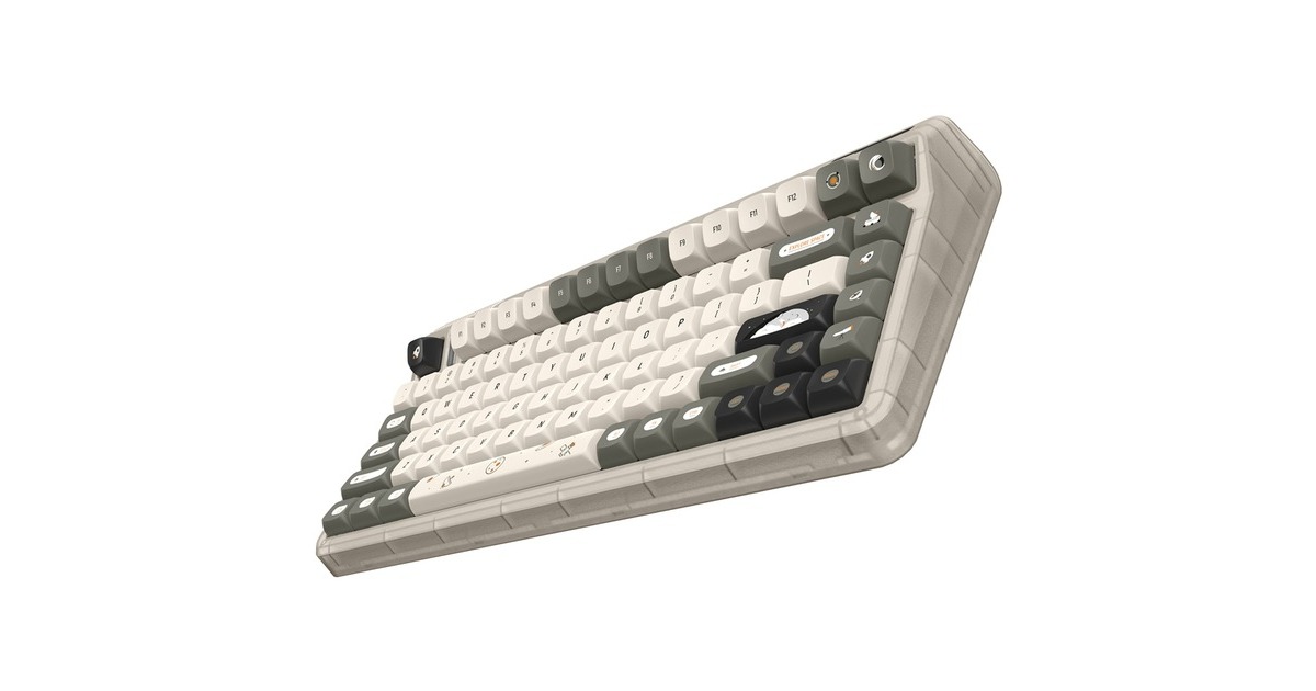 IqunixOG80 Hitchhiker Wireless Mechanical Keyboard, gaming toetsenbord  (Grijs/wit, US lay-out, IQUNIX Moonstone Turbo, RGB leds, 80% (TKL), Hot-swappable, PBT, 2.4GHz | Bluetooth 5.1 | USB-C)