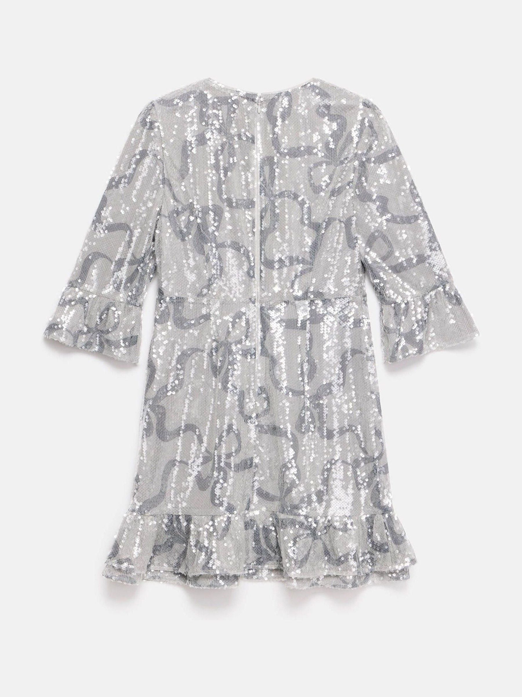 Mint Velvet Bow Print Sequin Mini Dress