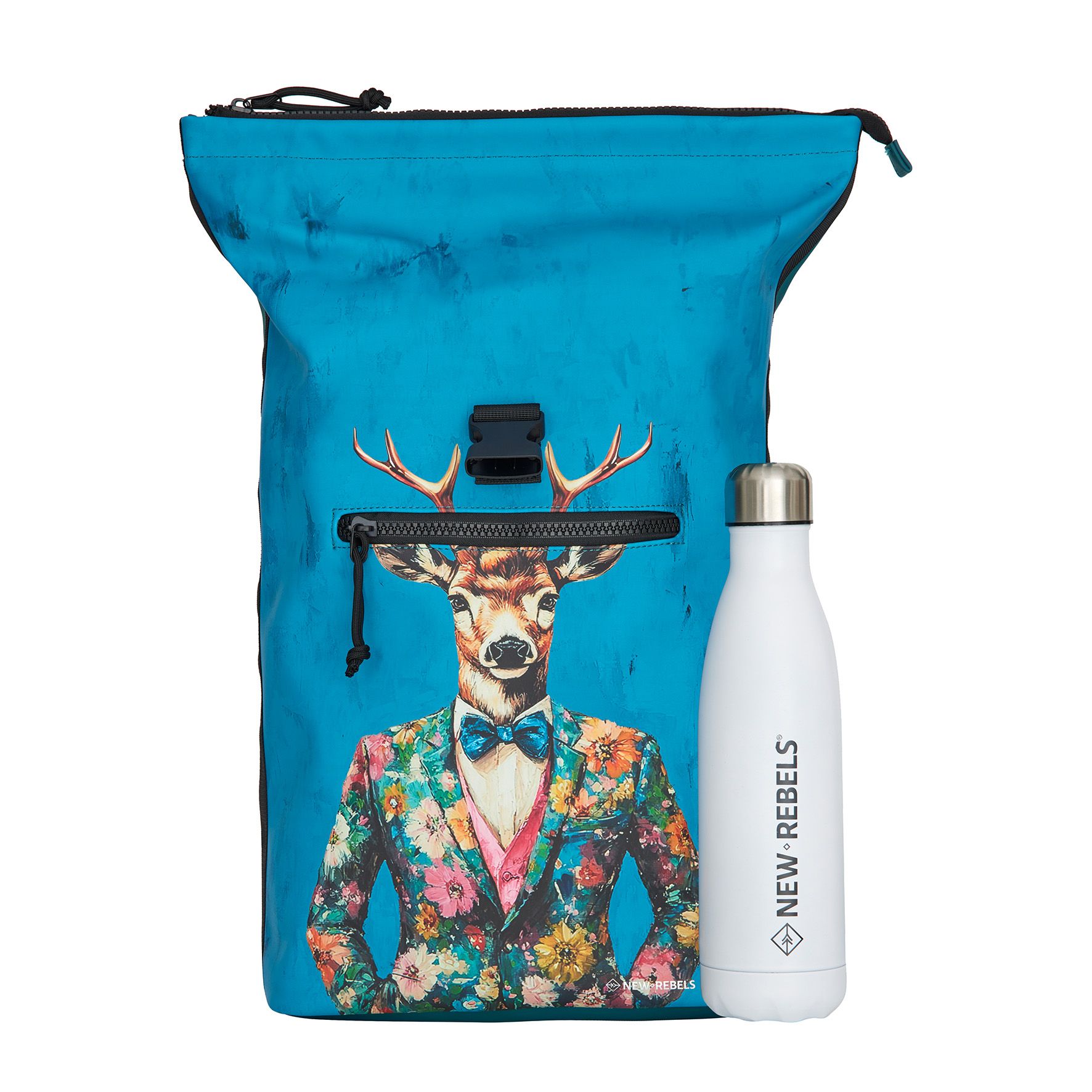 New Rebels Mart Art New York Rolltop Backpack Dressed Deer