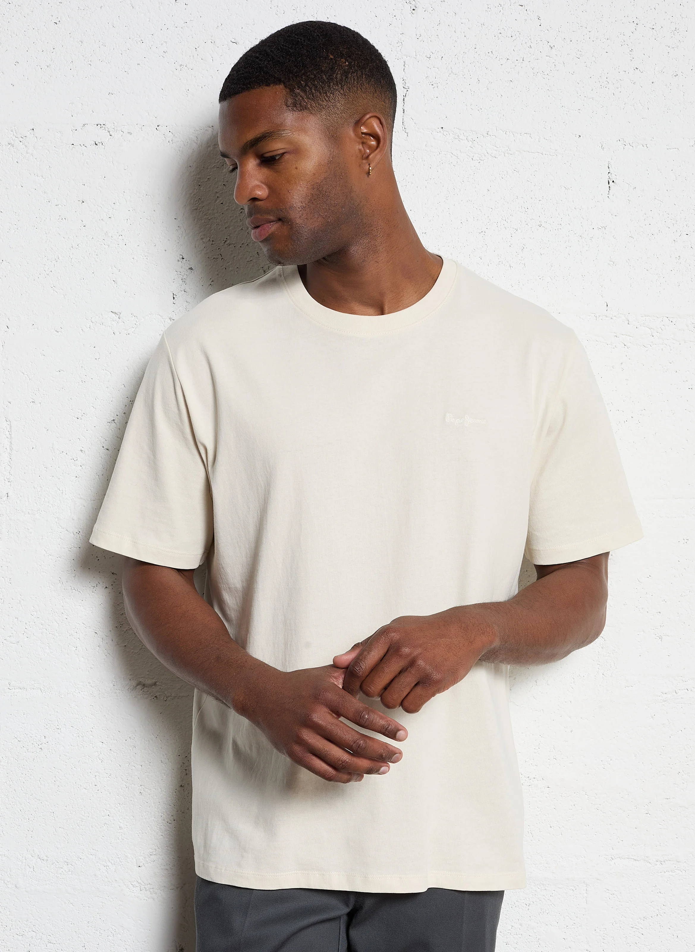 CONNOR - Tee-shirt col rond en coton | Blanc