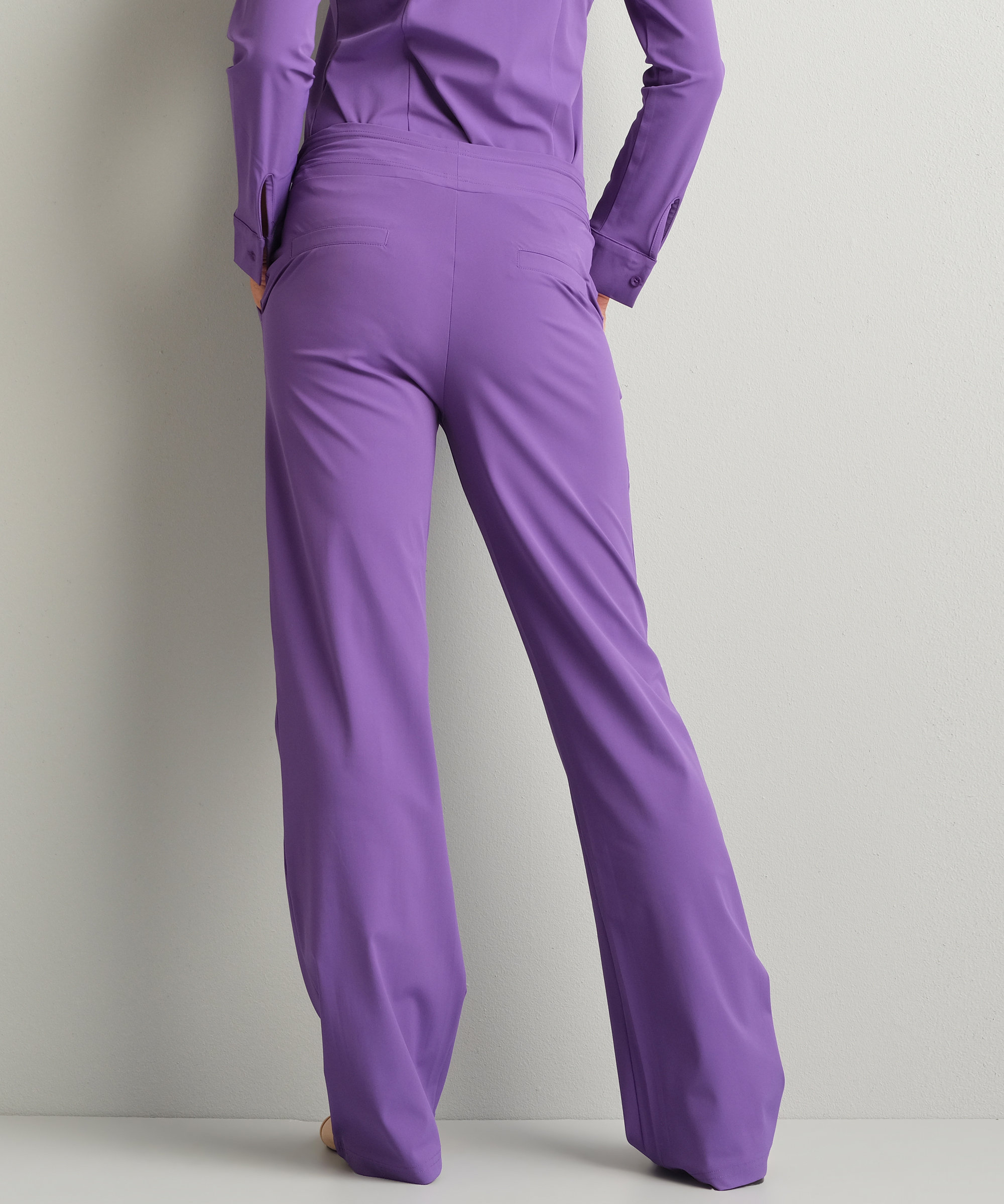 wide fit broek travelstof