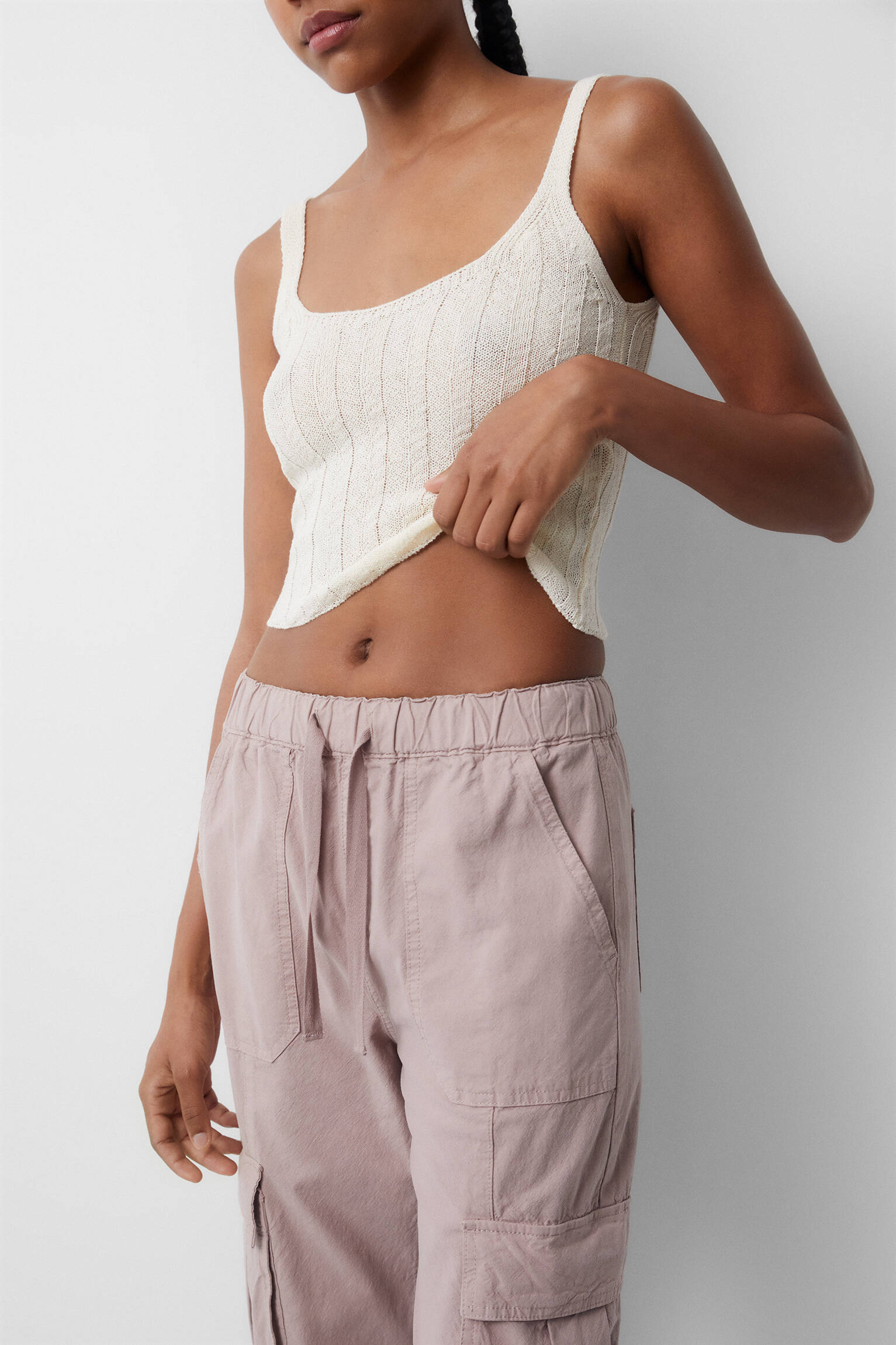 CALÇA CARGO RÚSTICA - ROSA PÓ