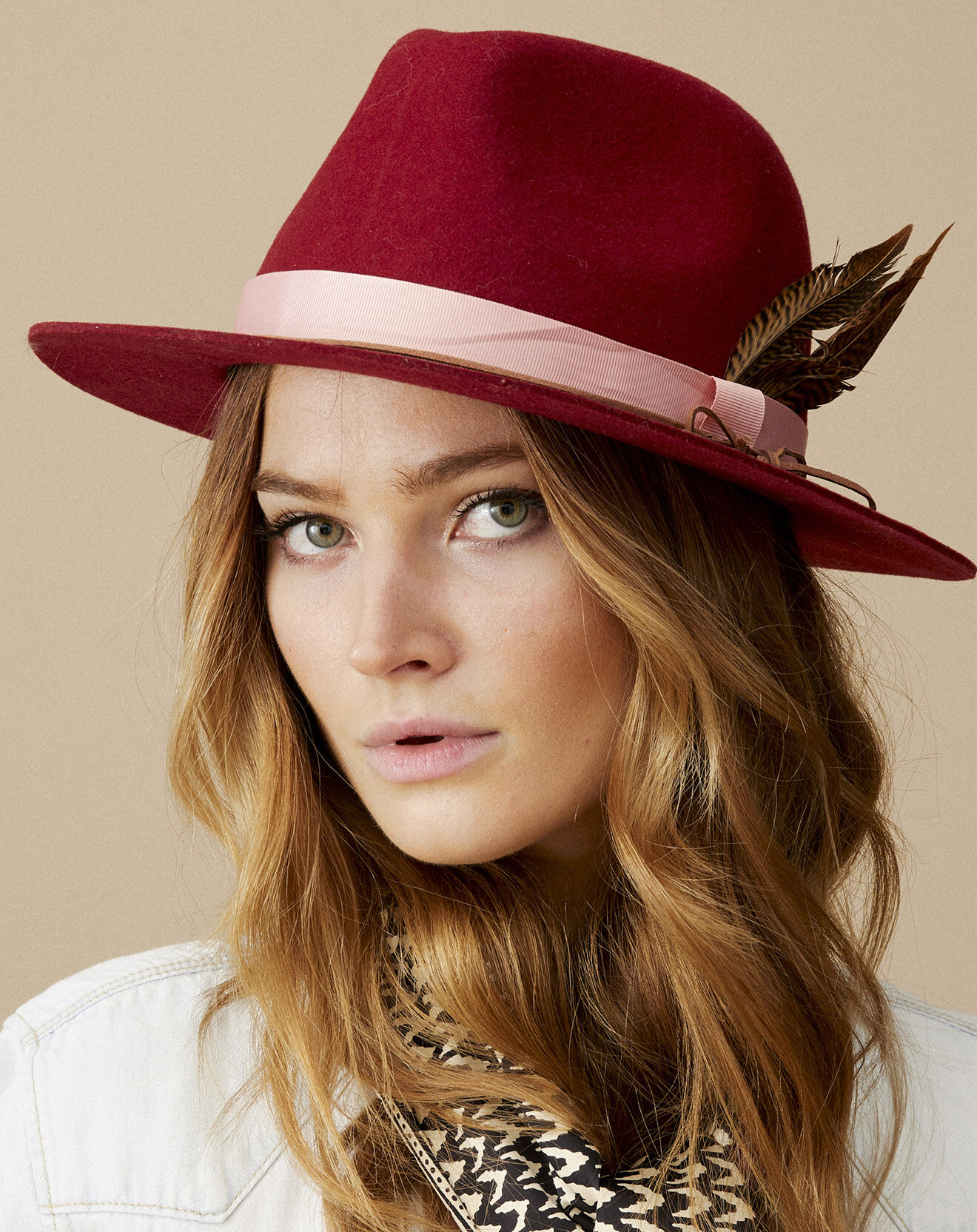 Wild Chapeau en Feutre de Laine Pheasant bordeaux