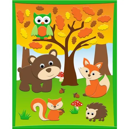 URSUS Moosgummi Bild 3D Waldtiere