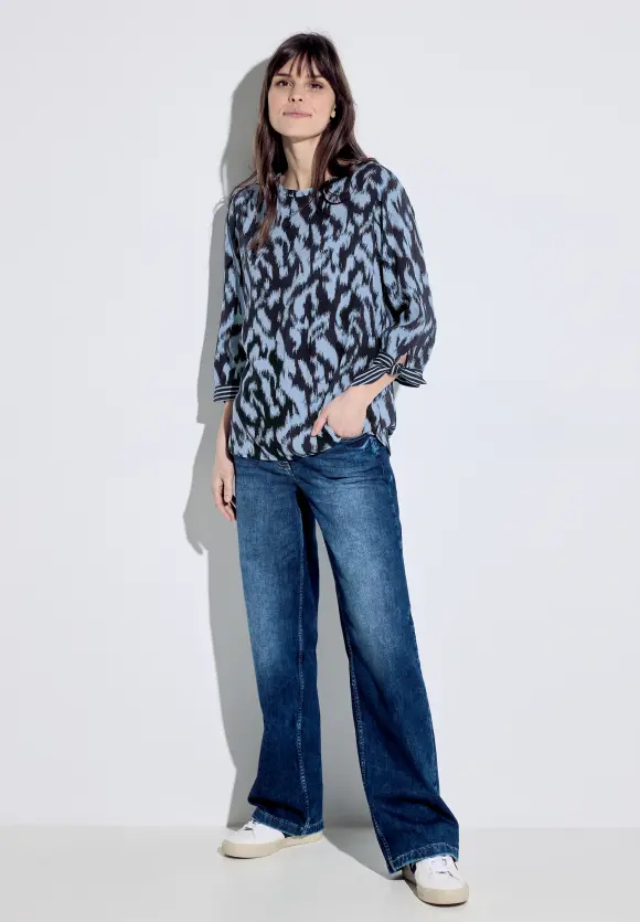 Print Mix Bluse - universal blue