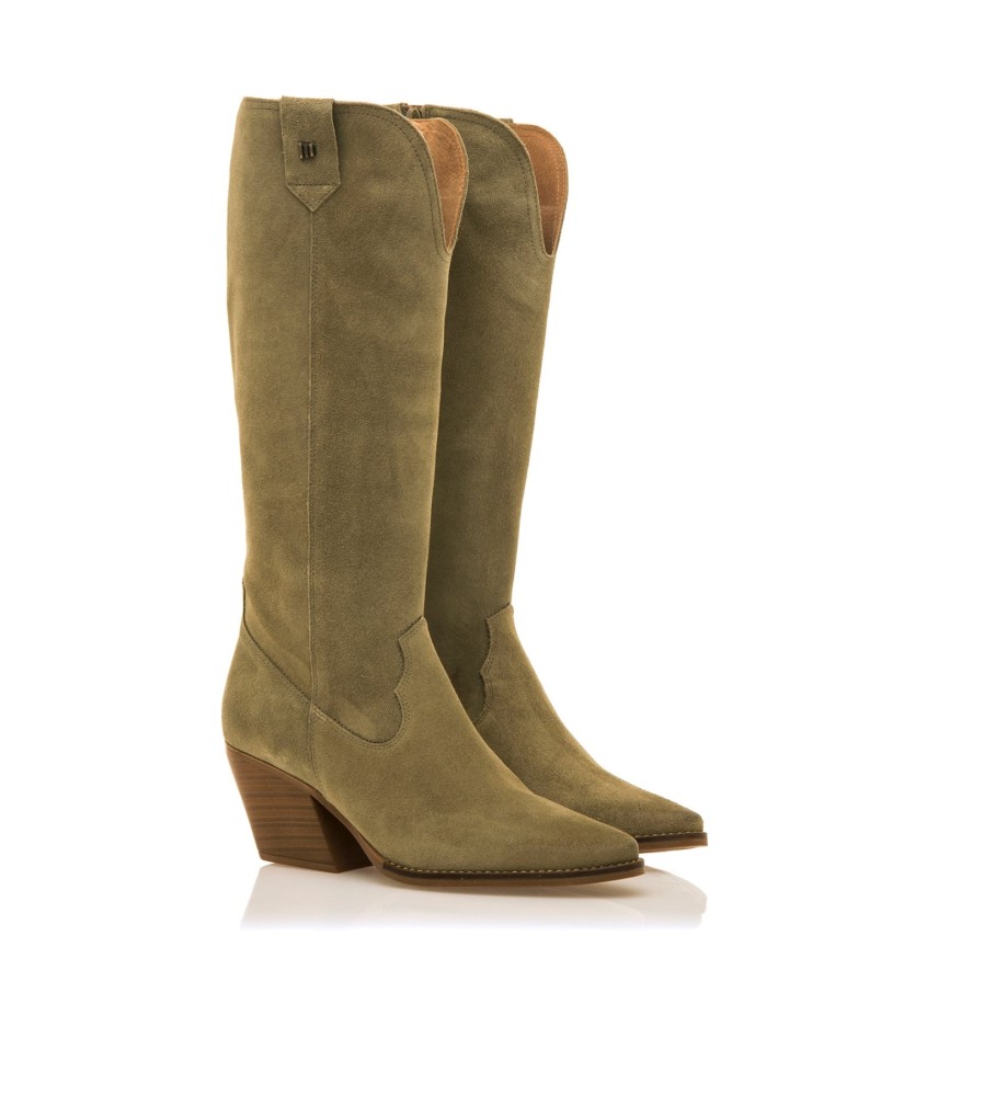 Botas Mustang Missouri em couro, marrom esverdeado - Altura do salto: 5 cm -