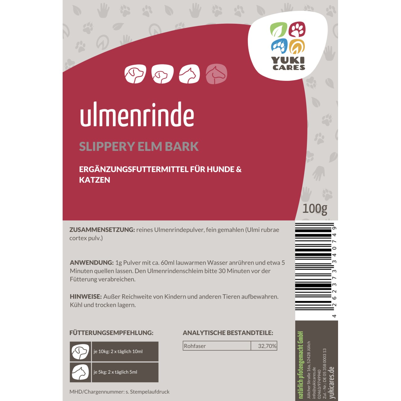 Yuki Cares Ulmenrinde, 100g