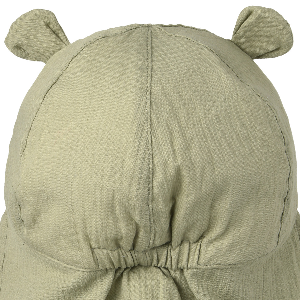 Topomini Baby Nackenkappe mit Ohren-Applikation oliv