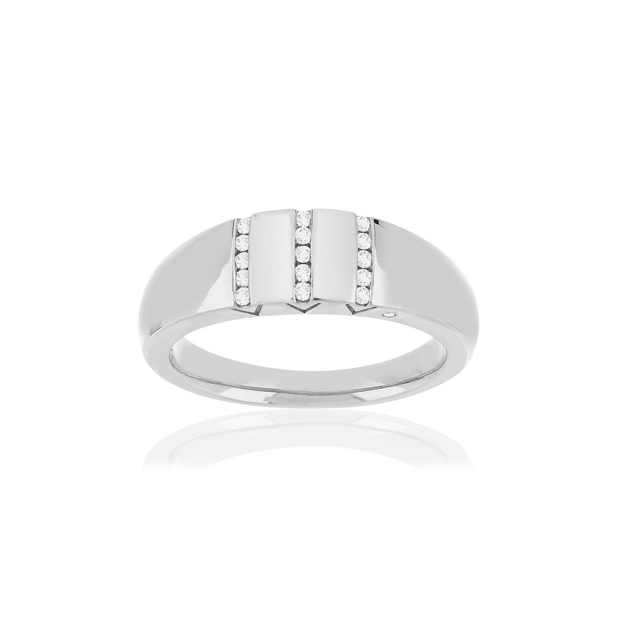 Bague VAN BRILL or blanc 750, diamants.