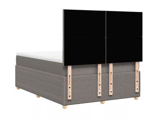 Sommier à lattes de lit avec matelas Taupe 160x200 cm Tissu