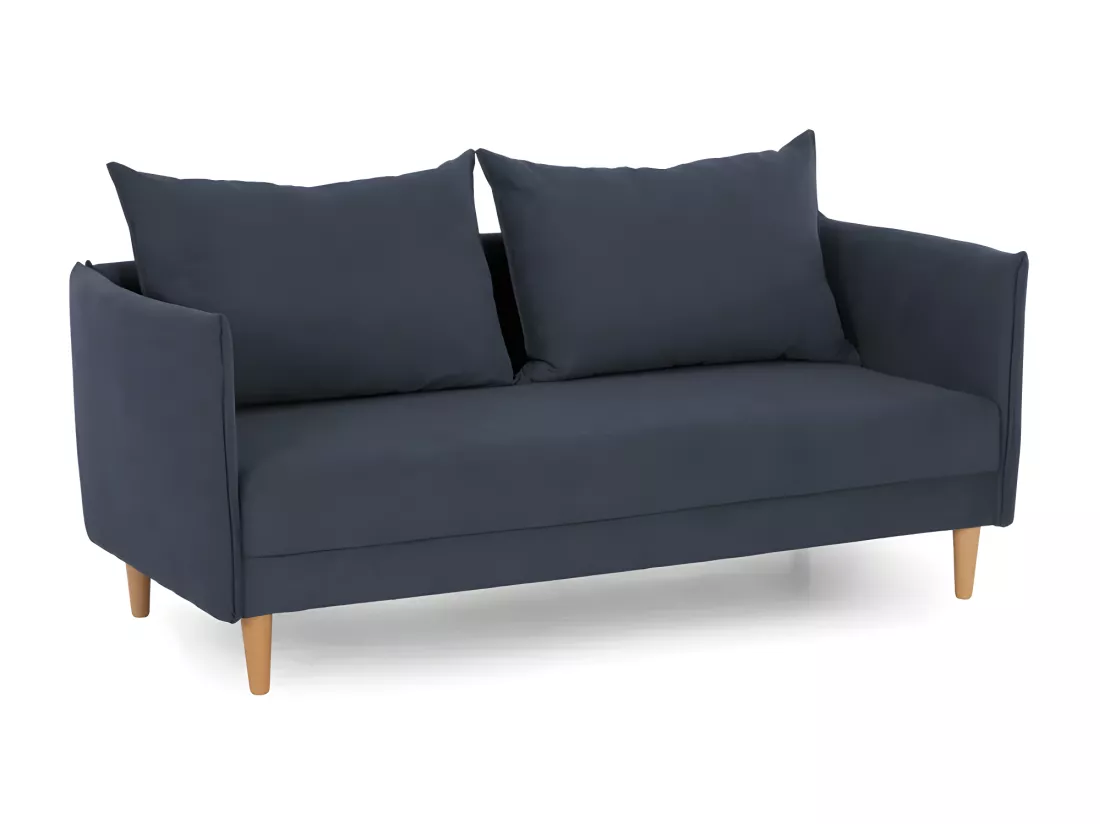 Canapé 3 places en polyester bleu
