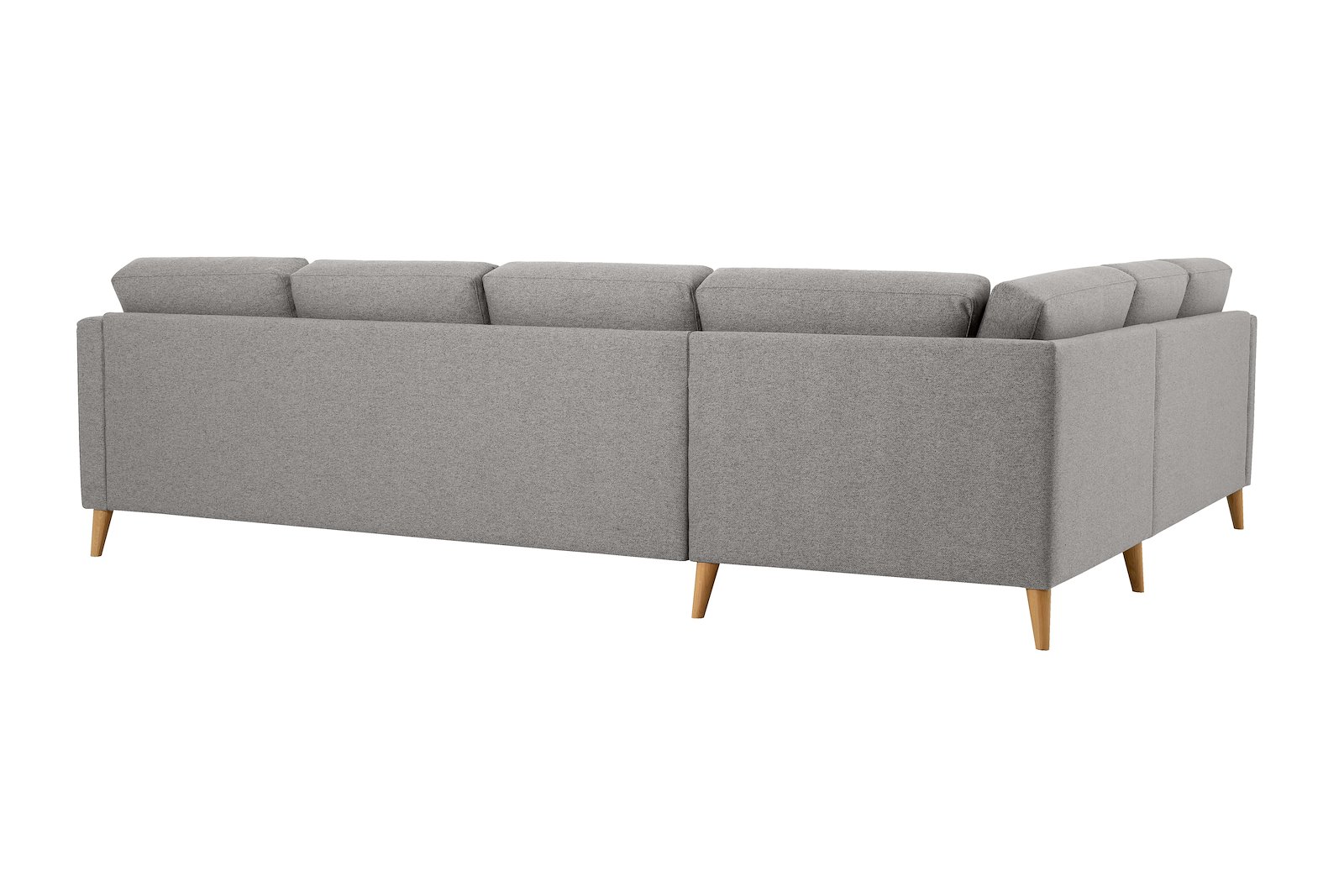 Eden hjørnesofa 23 hjørne i tekstil Neve 3 Grey med ben i eik natur (15137).