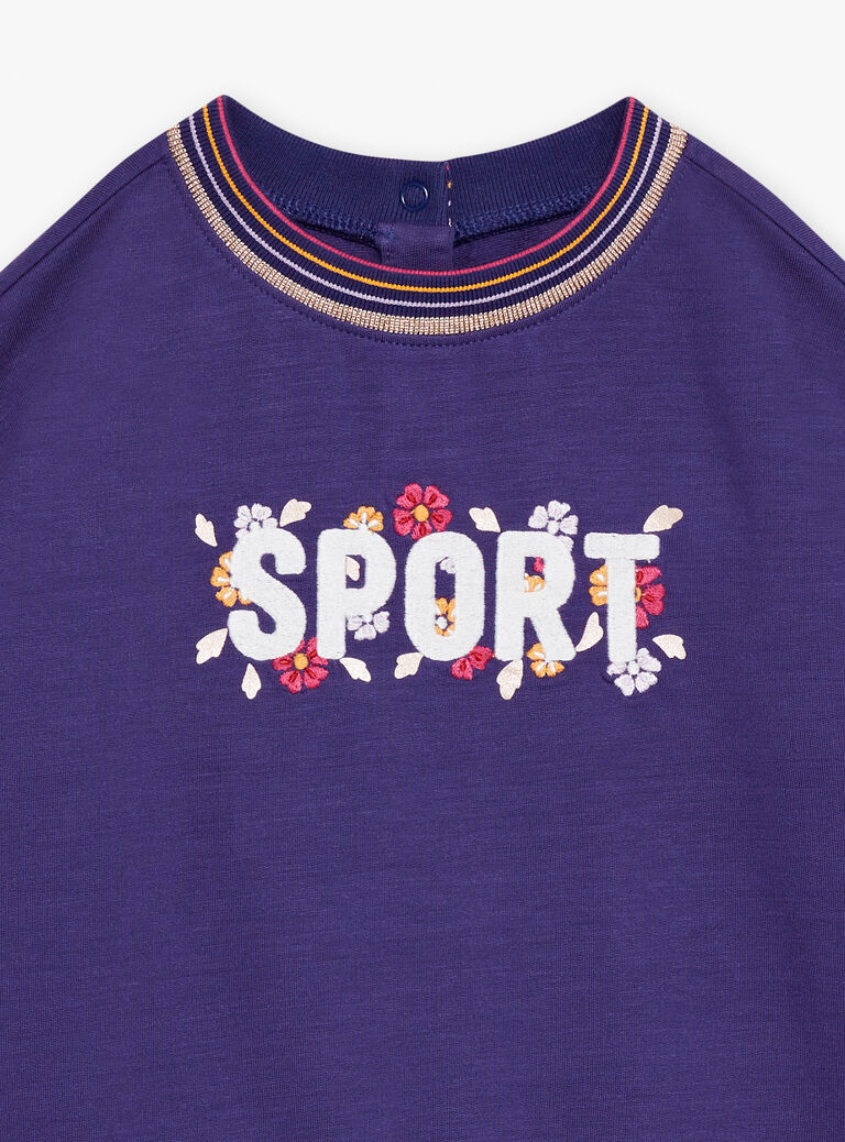 Sweat à manches longues volantées violet