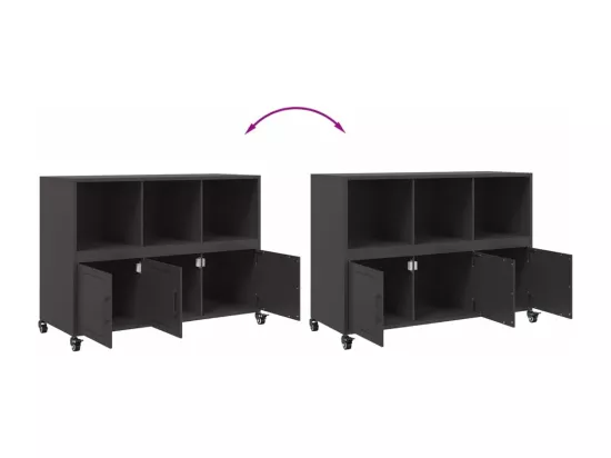 Buffet noir 100,5x39x72 cm acier laminé à froid