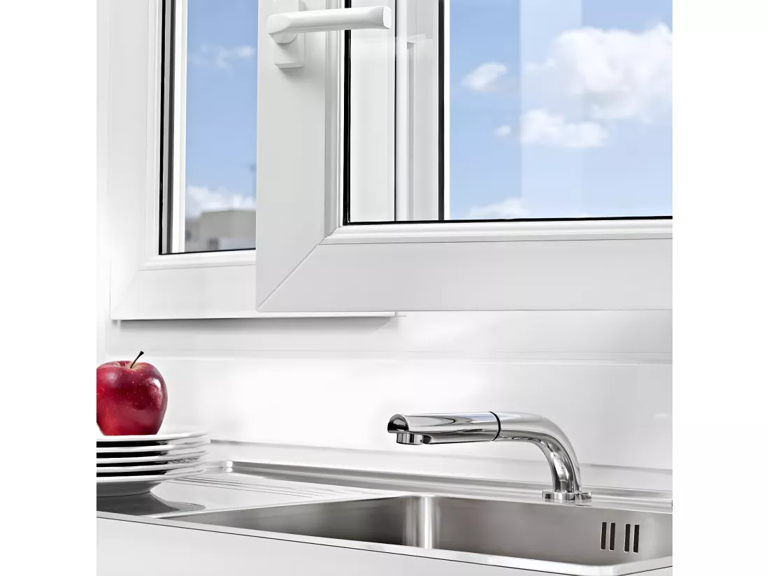Magic mitigeur évier chromé escamotable extractible 2 trous 'spécial fenêtre' - Essebagno