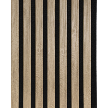 Kleurstaal lattenwand Decowall Acoustic vergrijsd eiken 18x30 cm