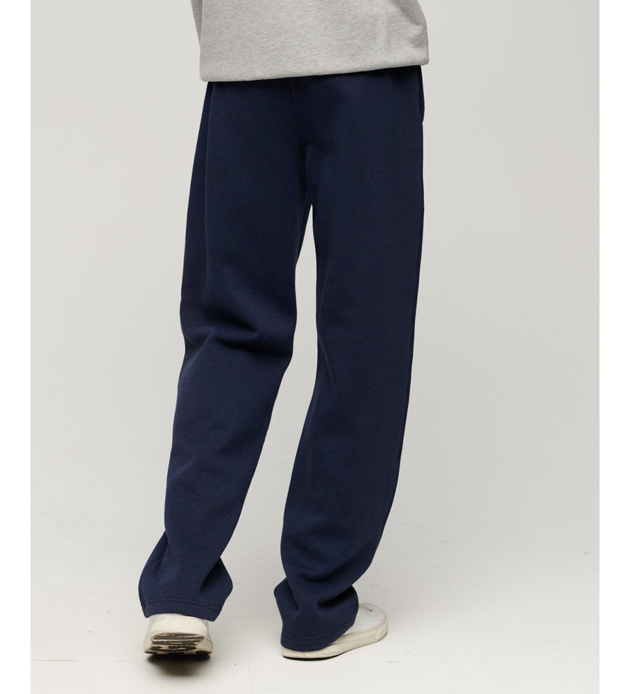 Calça jogger reta de algodão orgânico Superdry com logo vintage azul marinho