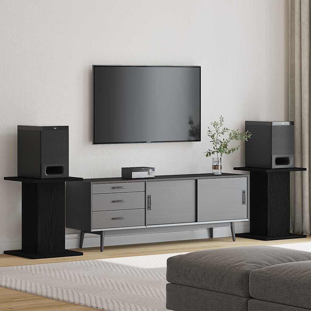 vidaXL Speakerstandaards 2 st Zwart Eiken 30 x 30 x 40 cm