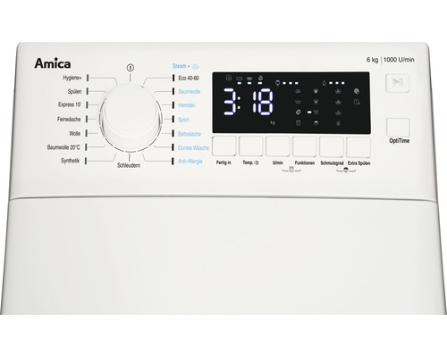 Wasmachine met bovenlader Amica WT 461 700, capaciteit 6 kg, 1000 tpm