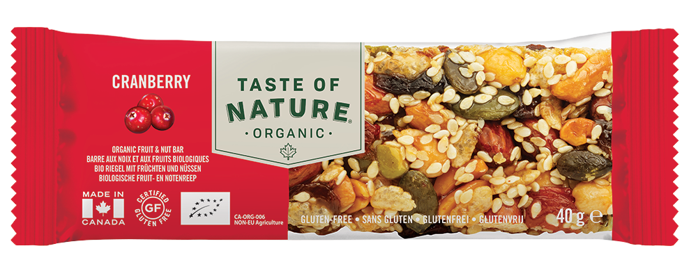 TASTE OF NATURE Riegel<br>40 g, Cranberry