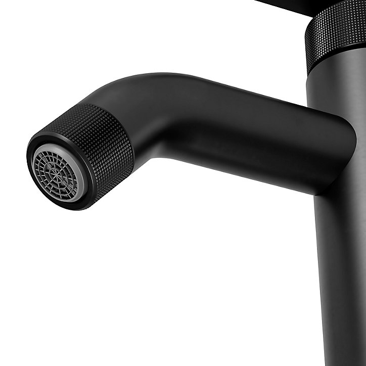 Mitigeur de lavabo noir GoodHome Selenga XL