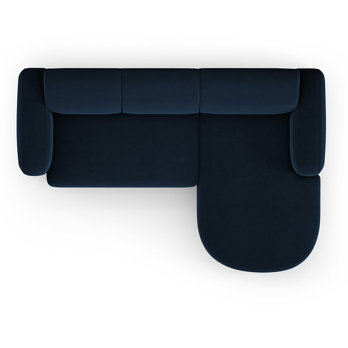 Mazzini Sofas Canapé d'angle droit Velours Jasmin 4 Places bleu roi - 250x170x72 cm