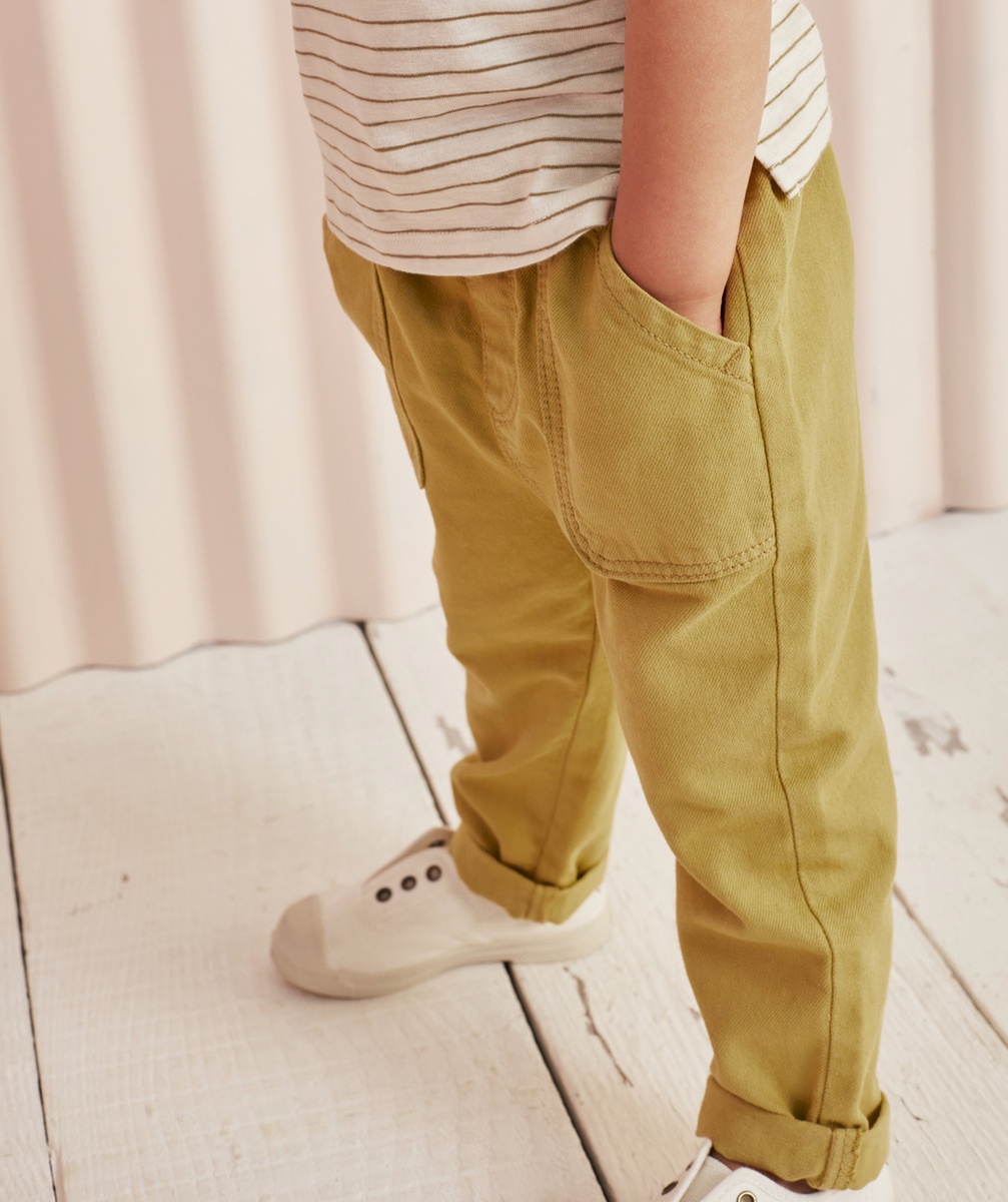 PANTALON DROIT BÉBÉ GARÇON EN DENIM JAUNE
