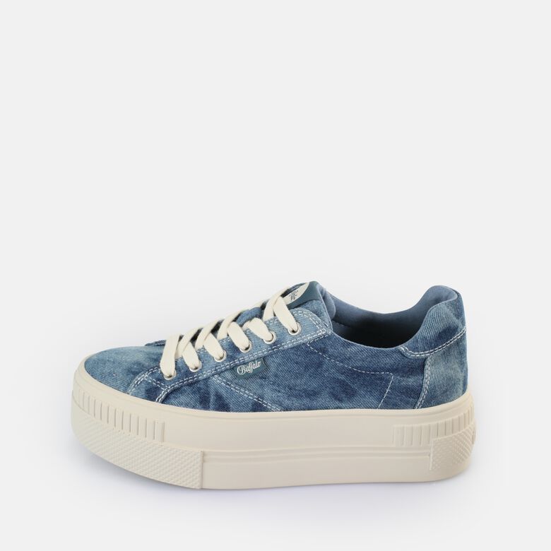 Paired Baskets basses véganes, bleu jean