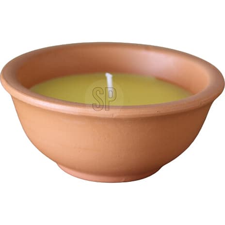 Terracottapotte med citronella lys 11x5 cm - gul