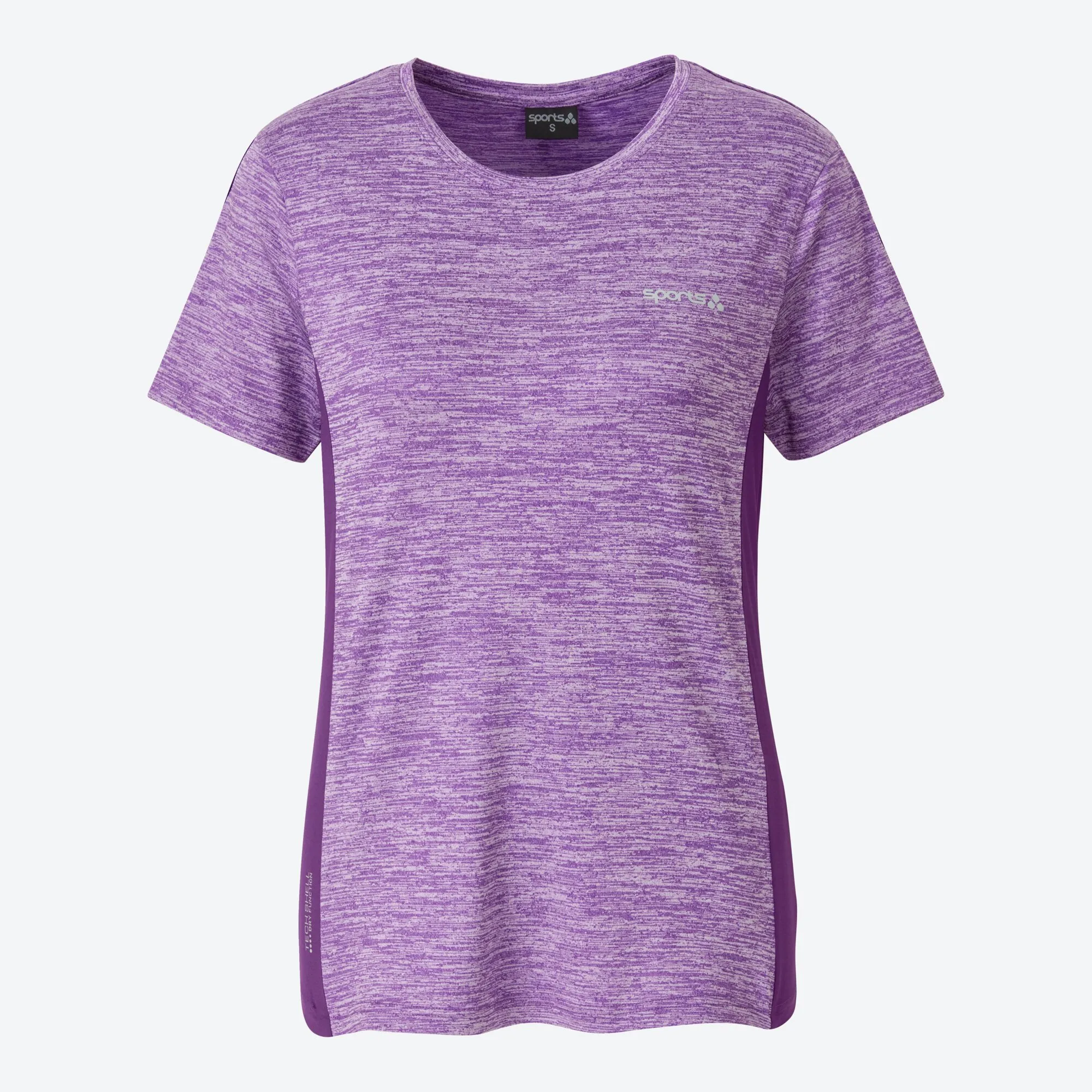 Damen-Fitness-T-Shirt mit Streifen-Struktur
