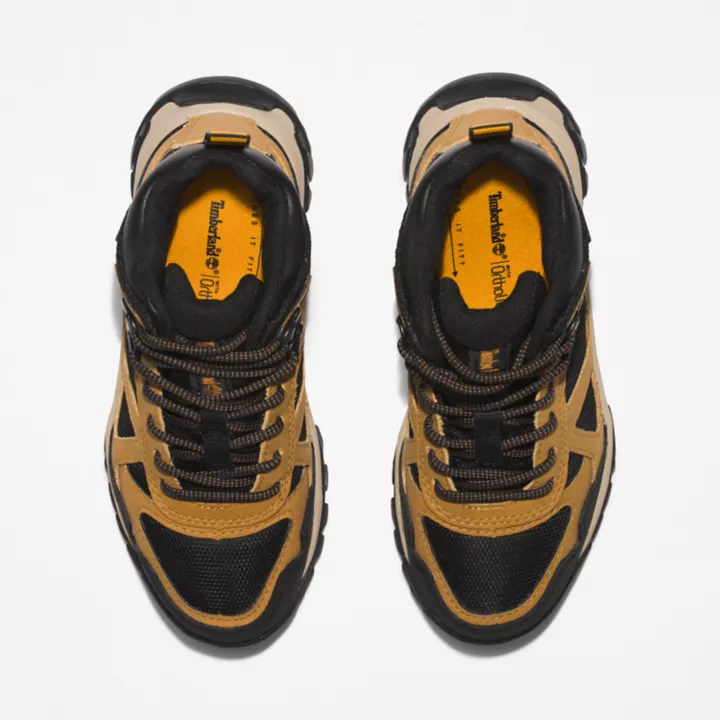 Bota de caminhada impermeável Lincoln Peak para jovens, na cor amarela.