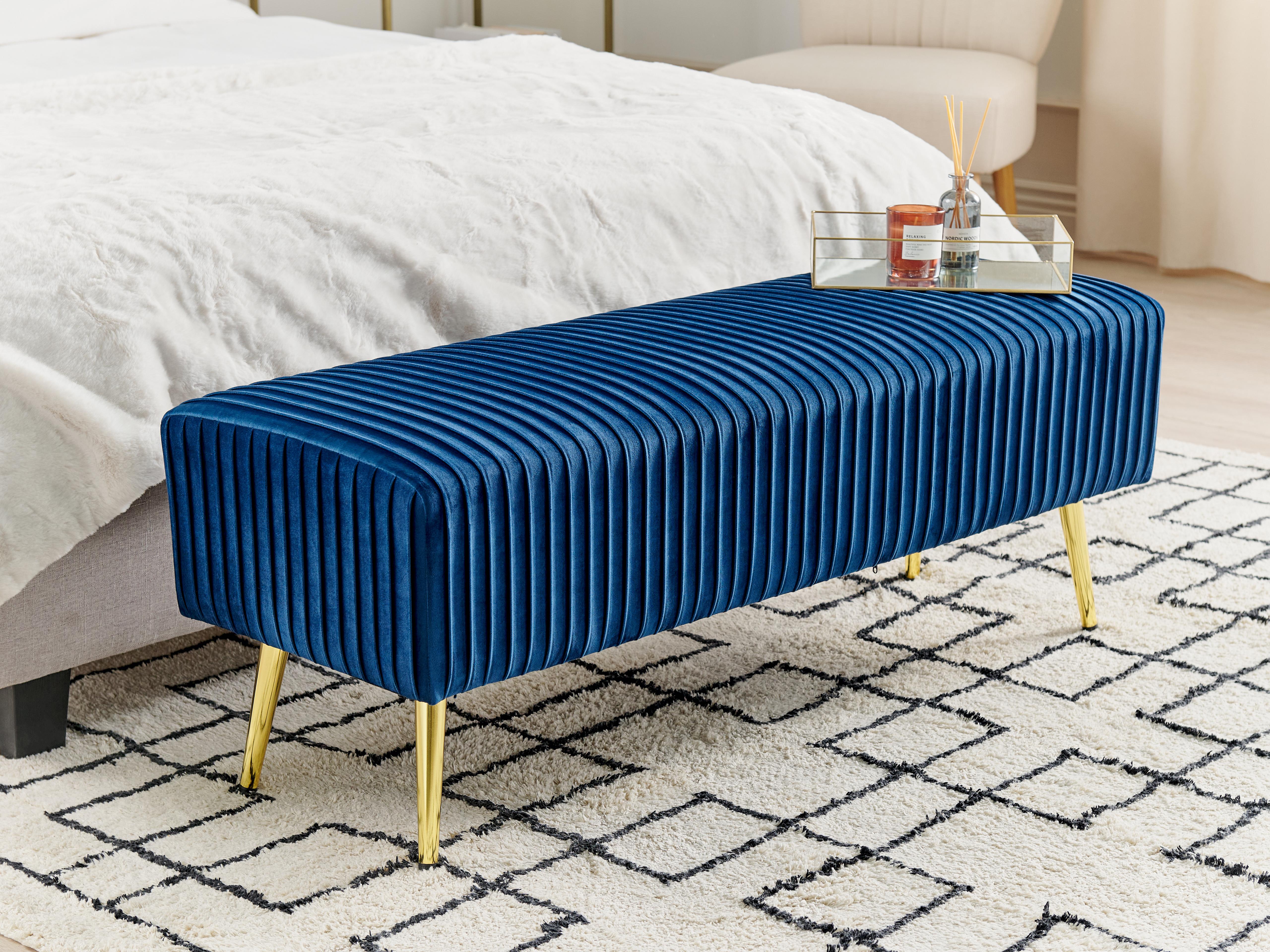 Bankje PATERSON Fluweel Blauw