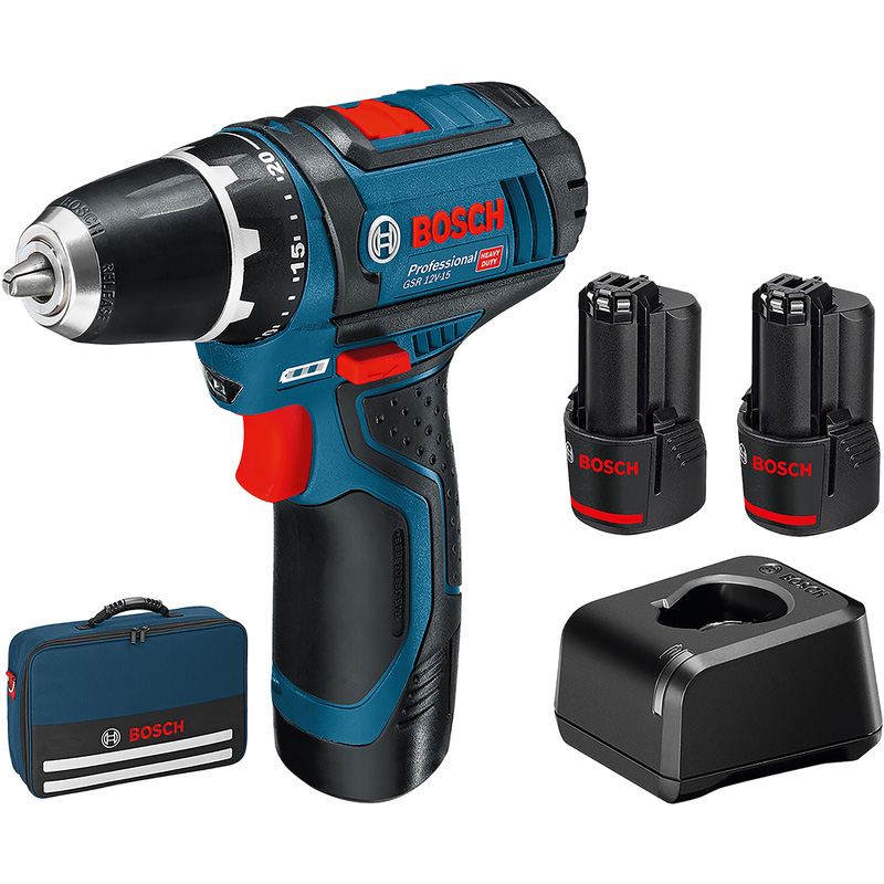 Bosch GSR 12V-15 accu schroefboormachine 12V 2x2Ah