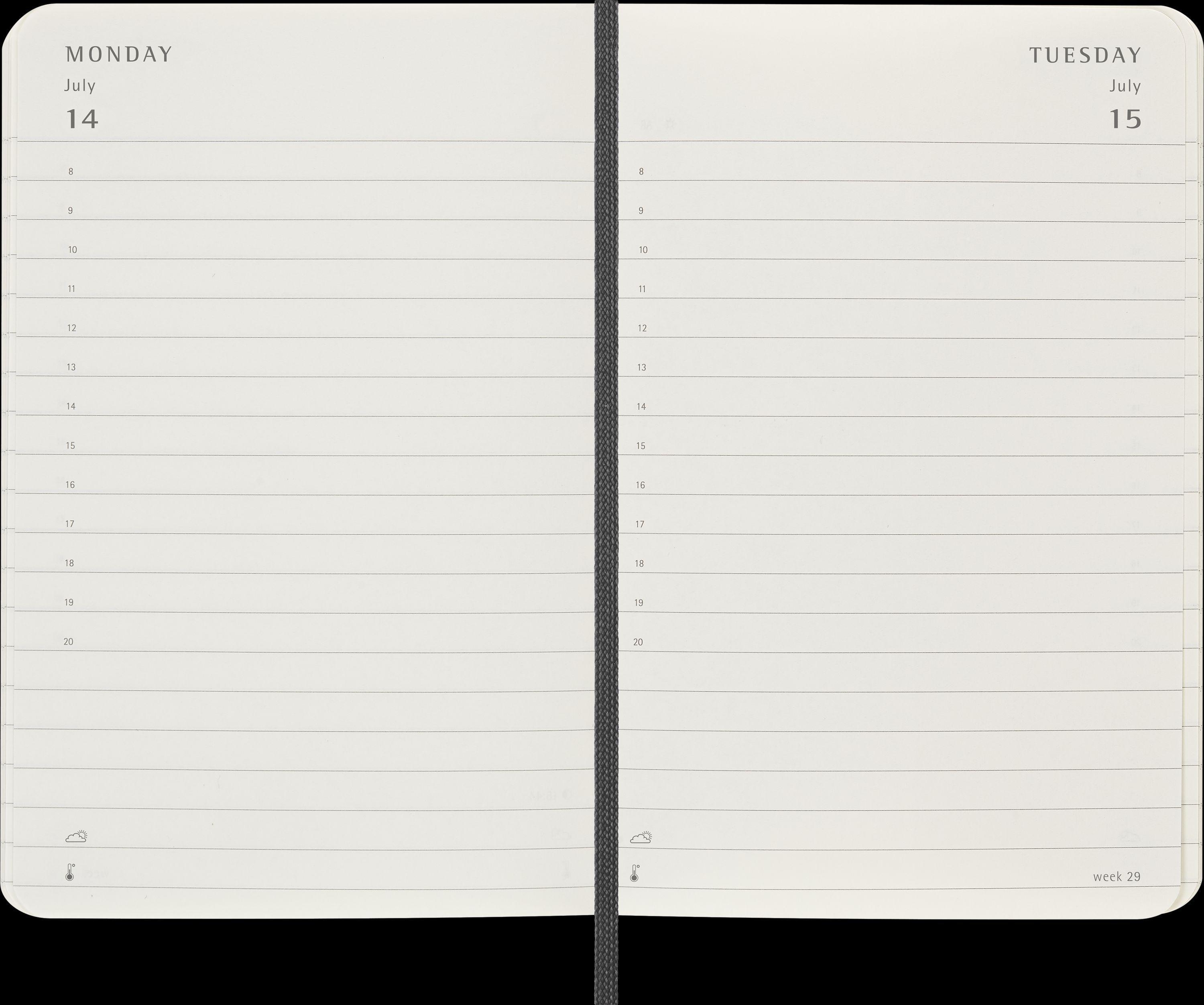 Moleskine 12 Monate Tagesnotizkalender 2025, P/A6
