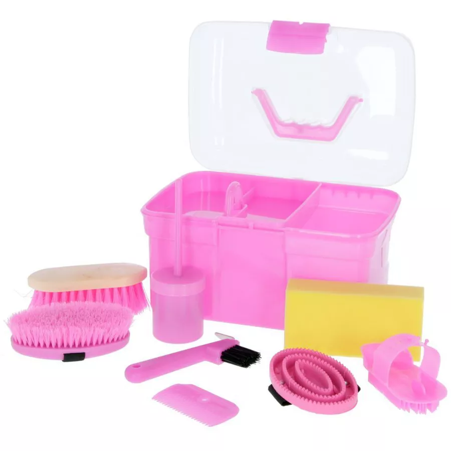 Kerbl Putzbox Pferde mit Inhalt, für Kinder Rosa Rosa