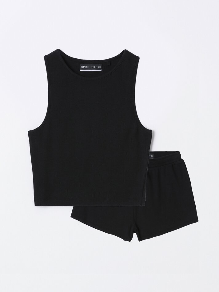Conjunto canelado de 2 peças - Marengo