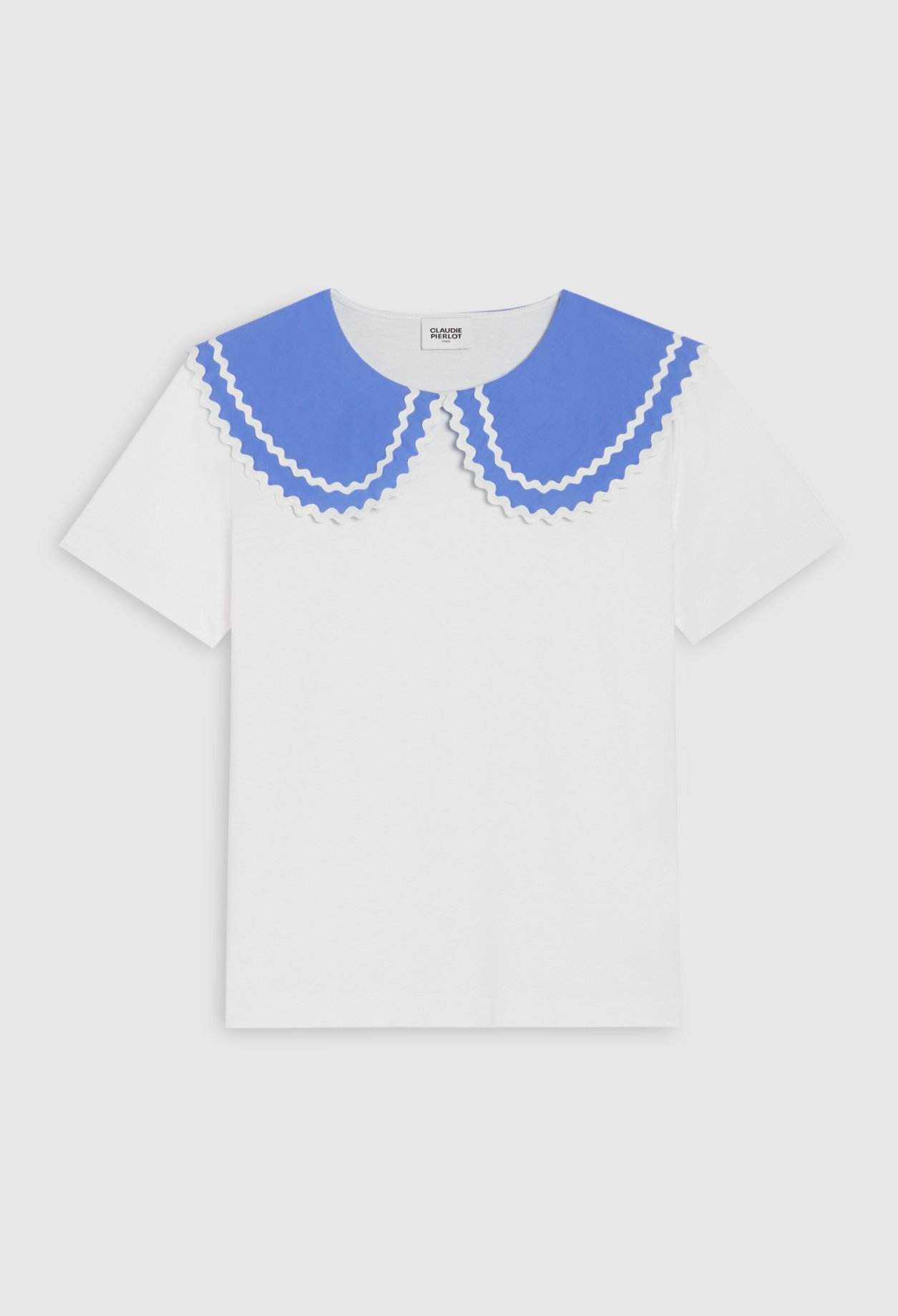 T-shirt col claudine ecru