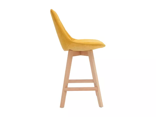Tabourets de bar scandinaves tissu effet velours jaune moutarde 65 cm (lot de 2) MATILDE