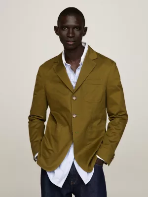 Blazer clássico de corte simples com abotoamento simples