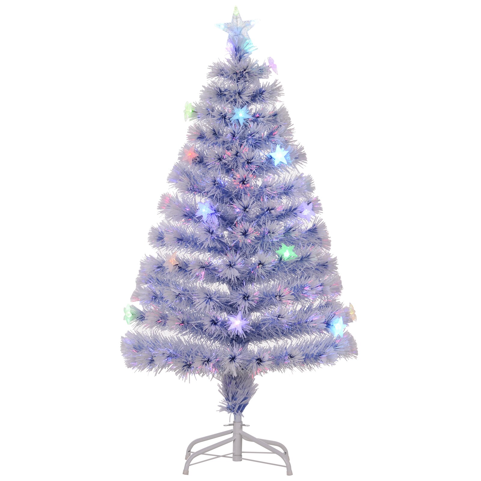 HOMCOM Künstlicher Weihnachtsbaum mit LED Sternen bunt Ø60 x 120H cm